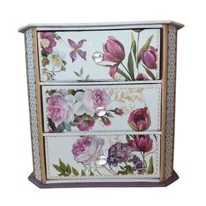 Floral Jewelry Box with Drawers
